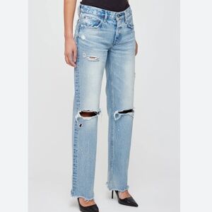 Moussy Vintage Odessa Wide Straight Jeans Light Blue
